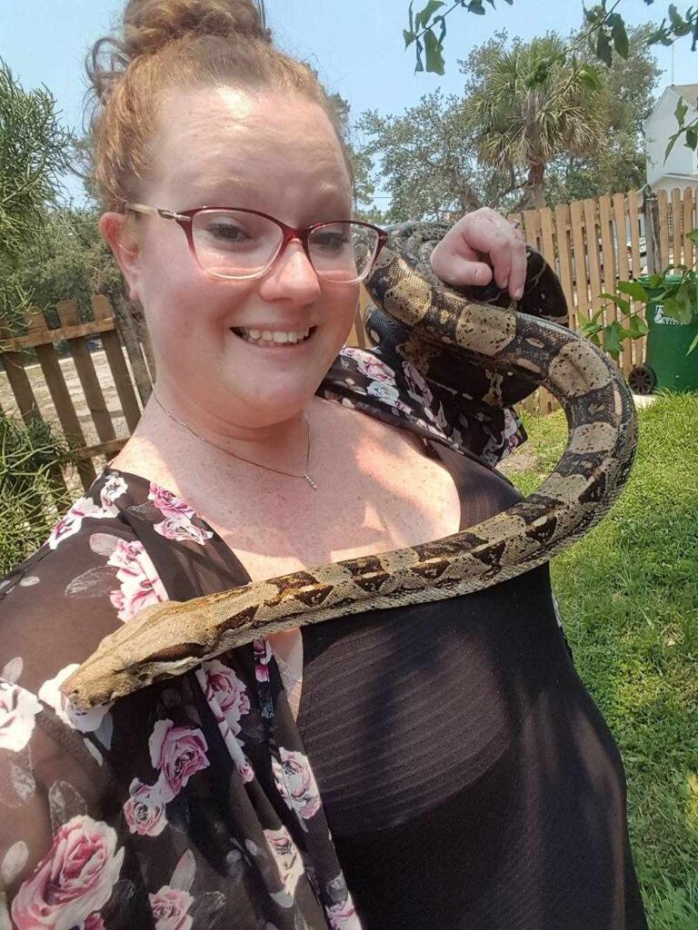 Lindsay with a snake