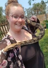 Lindsay with a snake